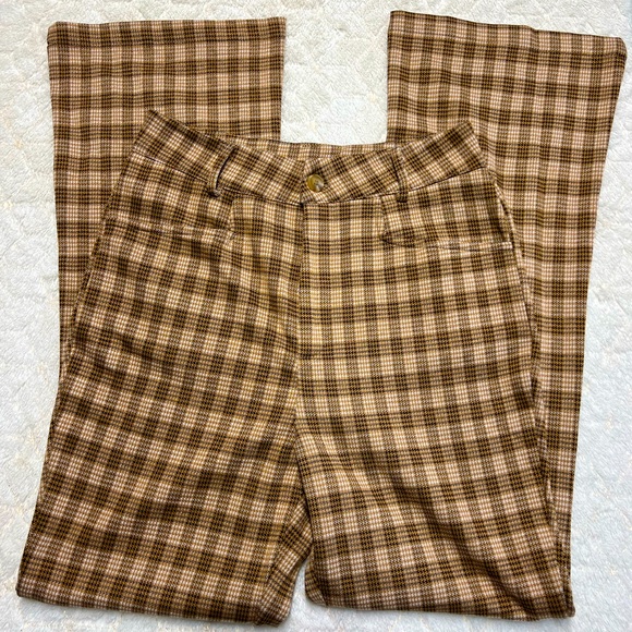 HOUNDSTOOTH PATTERN FLARE LEG PANTS - Picture 2 of 4